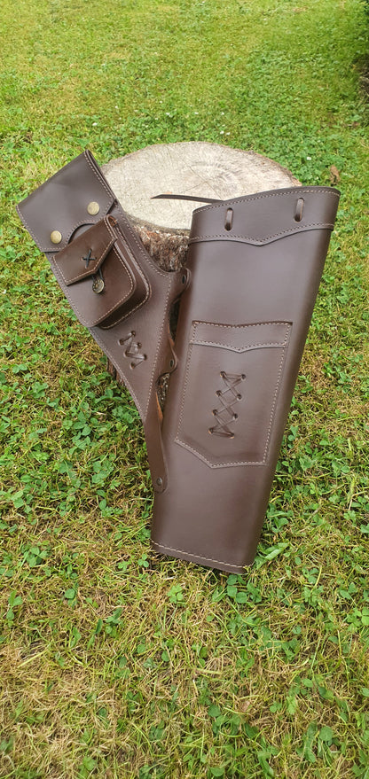 Premium leather quiver w/ Accessory pocket