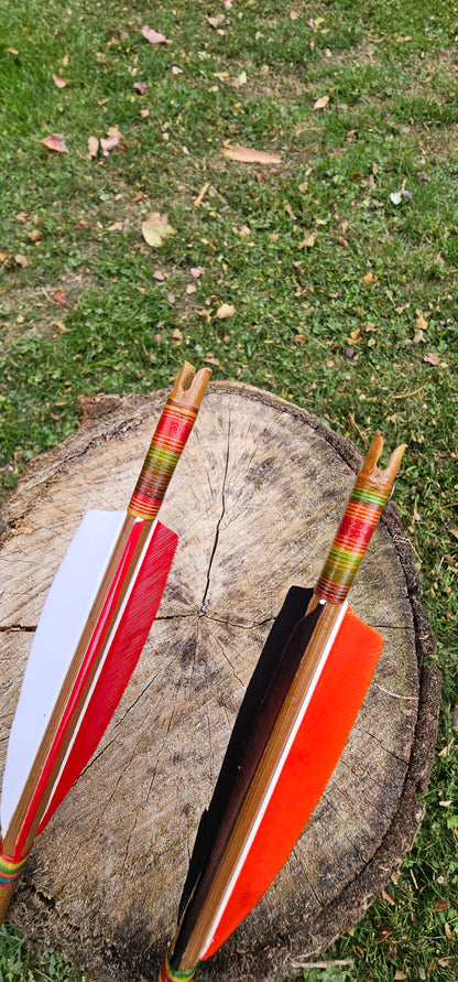 Tonkin Bamboo Arrows w/ colourful strings