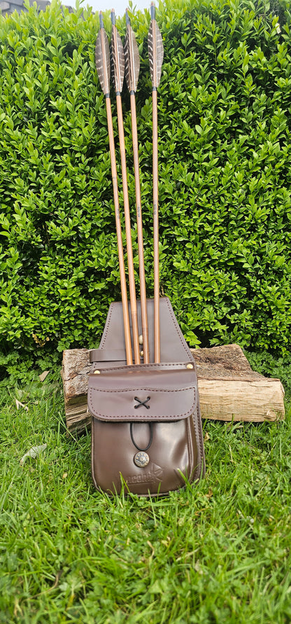 Leather Pocket Quiver - Dark Brown