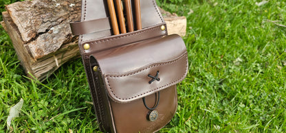 Leather Pocket Quiver - Dark Brown